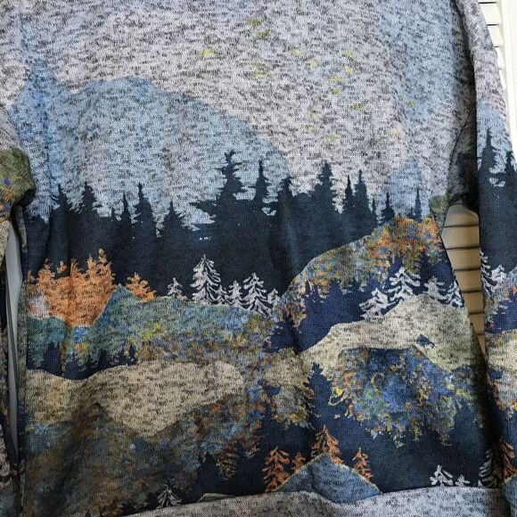 MissLook Womens Size M Hooded Pullover Jacket‎ Woodland Mountain Print Outdoors - Picture 4 of 10